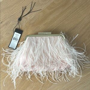BCBG Maxazria Pink Feather Clutch
